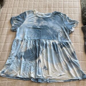 Time and Tru Blue Tie-Dye Maternity Top